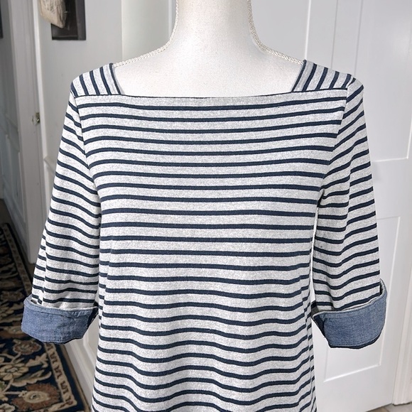 Joules Womens Nautical Stripe Cotton Shift Dress Pockets Blue White Size 8 - Picture 4 of 11